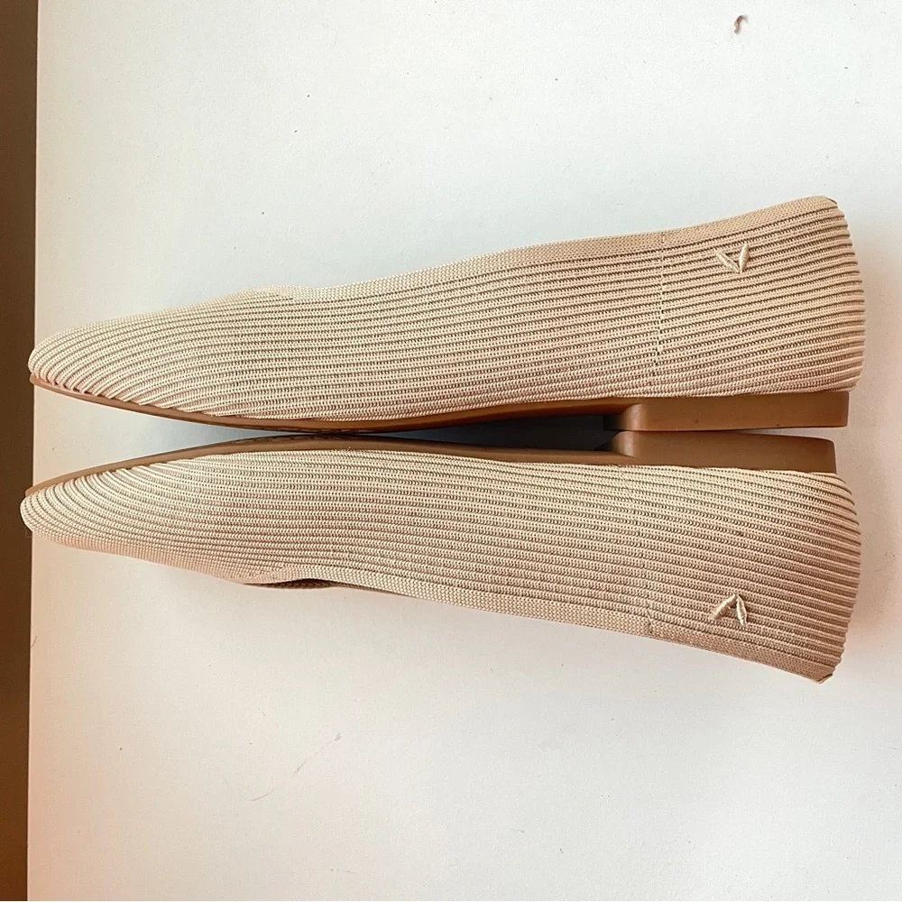 Vivaia NWOB Square-Toe V-Cut Flats Margot 2.0 Beige Almond Breathable 10.5 - Picture 8 of 12